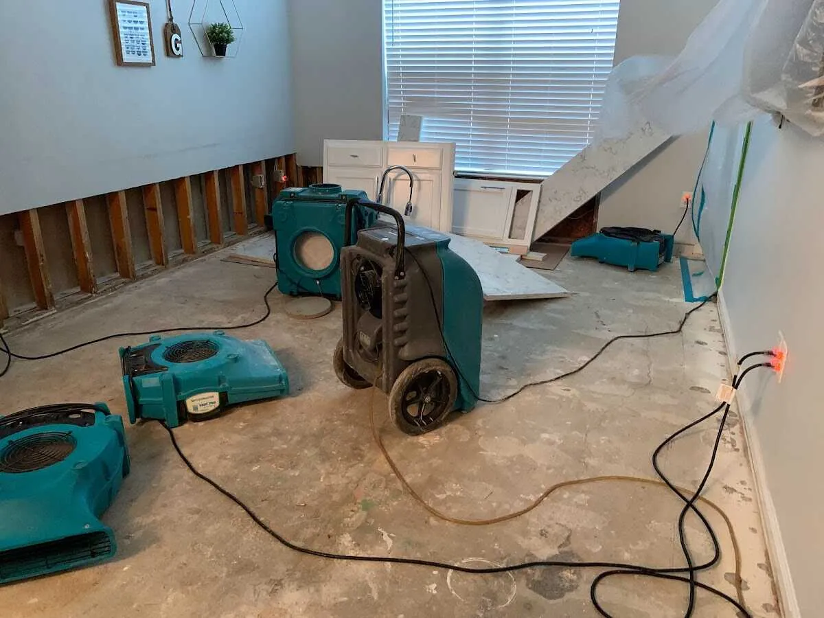Dehumidifier in flood-cut room for Water Extraction & Removal in Victor